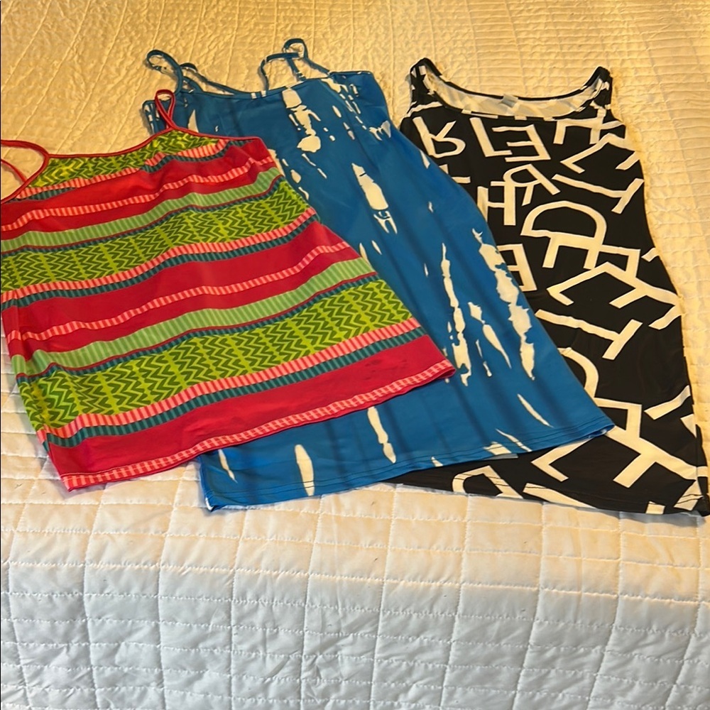 NWOT Colorful Sleeveless Slip On Dress Bundle
